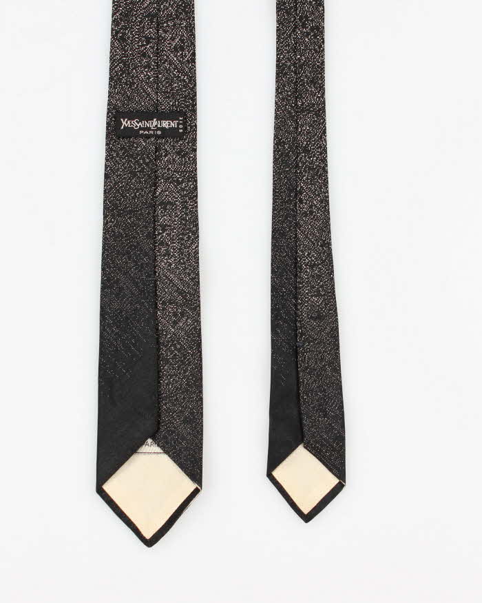 Vintage Men's YSL Black Sparkly Patterned Tie