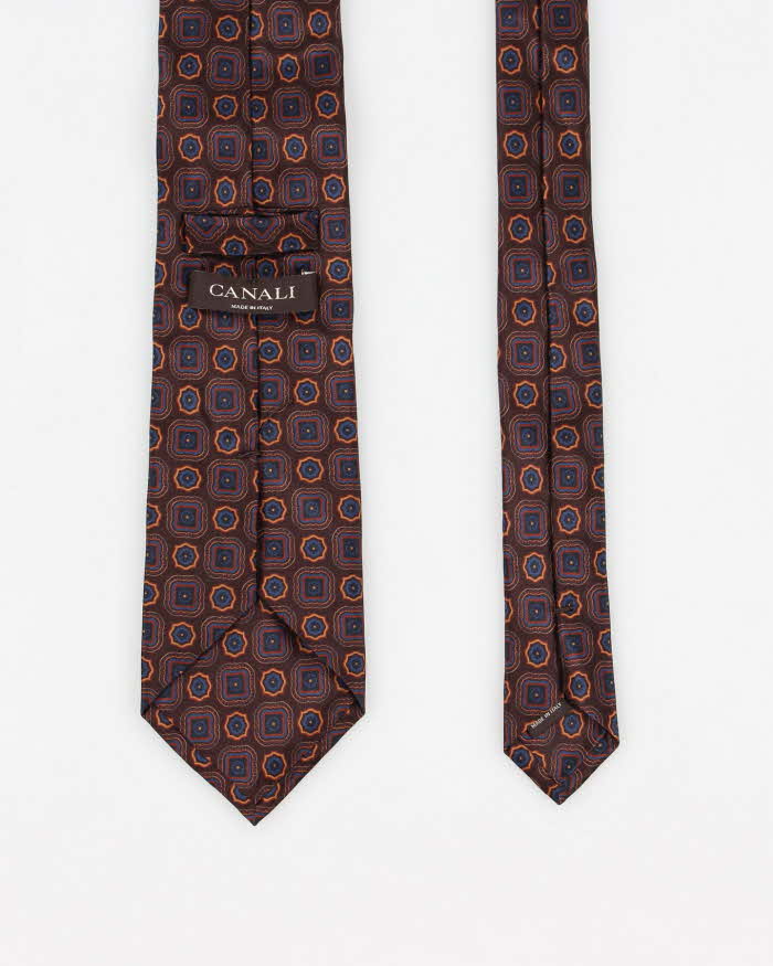 Vintage Men's Cana Patterned Silk Tie