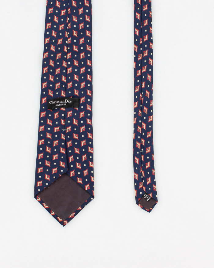 Vintage Men's Christian Dior Monsieur Patterned Silk Tie
