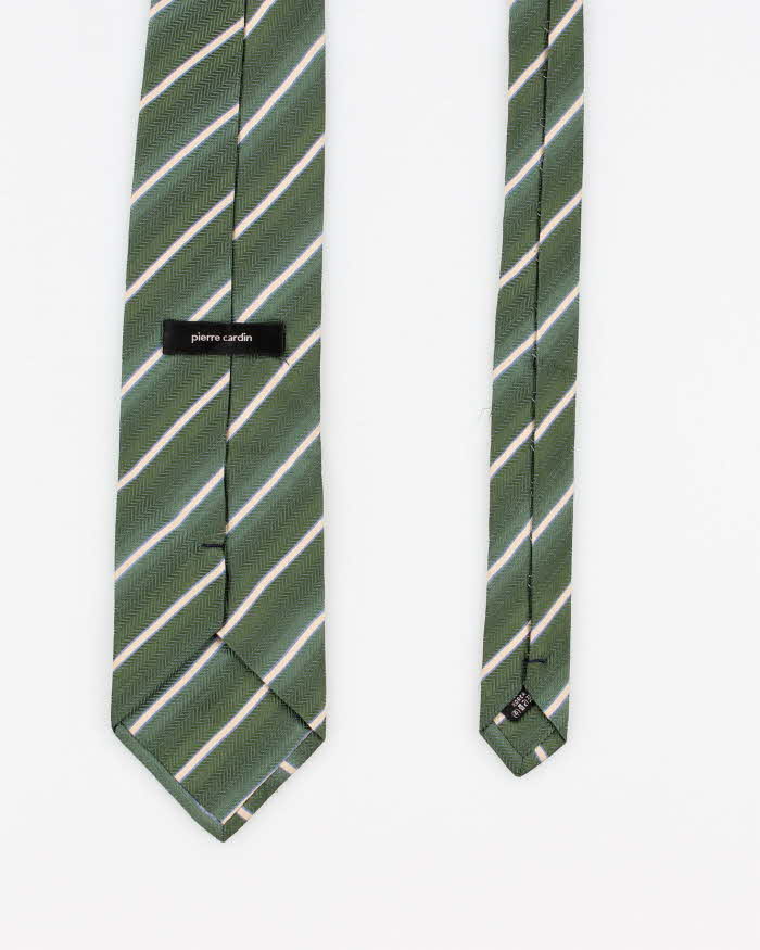 Vintage Pierre Cardin Green Stripped Silk Tie