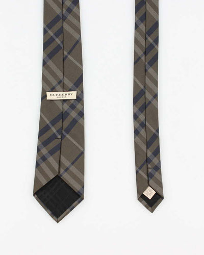 Vintage Burberry Classic Checked Silk Tie