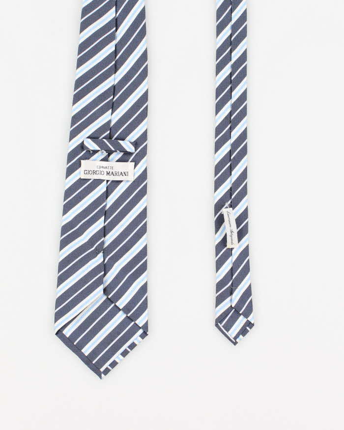 Vintage Giorgio Armani Blue Striped Silk Tie