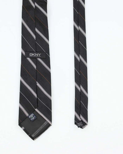 Vintage Y2K DKNY Striped Silk Tie