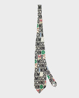 Vintage 90's Moschino All Over Print Spell Out Tie