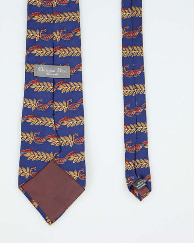 Vintage 90's Christian Dior Patterned Silk Tie