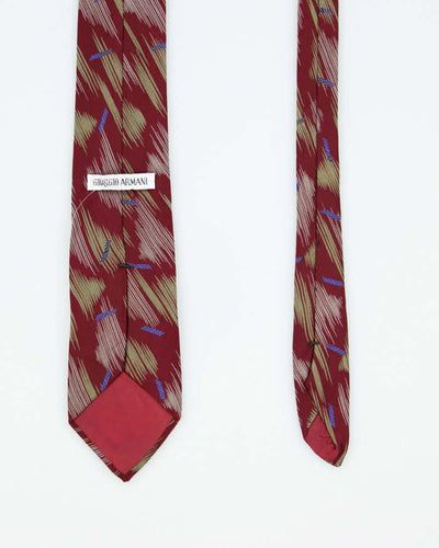 Vintage 90's Giorgio Armani Scratch Patterned Silk Tie