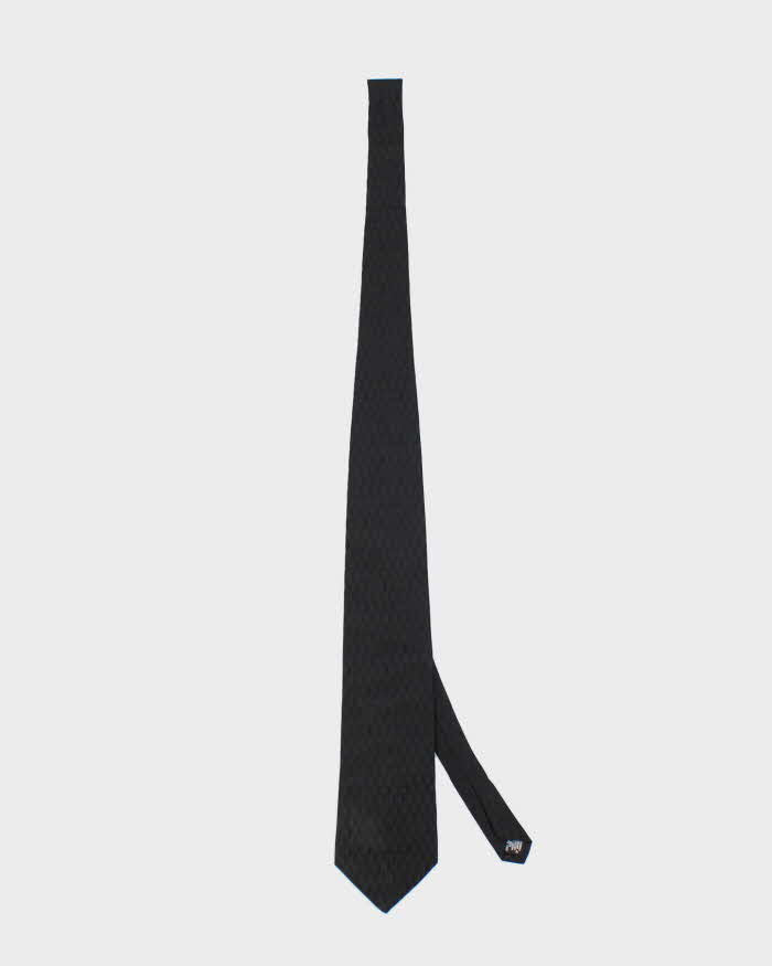Vintage 90's DKNY Black Patterned Silk Tie