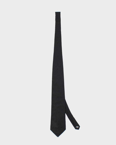 Vintage 90's DKNY Black Patterned Silk Tie