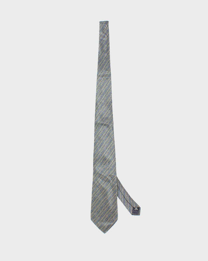 Vintage 90's Christian Dior Monsieur Scale Pattern Silk Tie