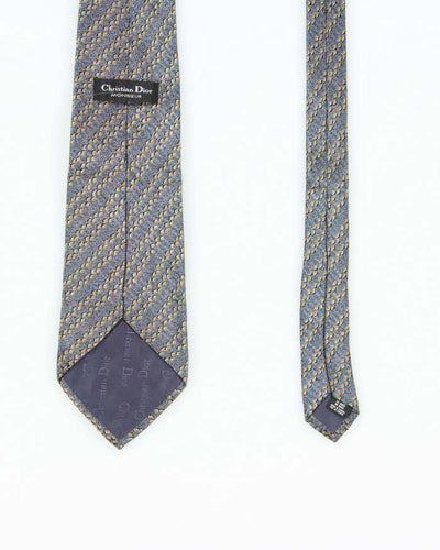 Vintage 90's Christian Dior Monsieur Scale Pattern Silk Tie