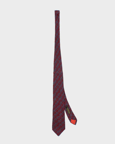 Vintage 90's Giorgio Armani Red Lightweight Patterned Silk Tie