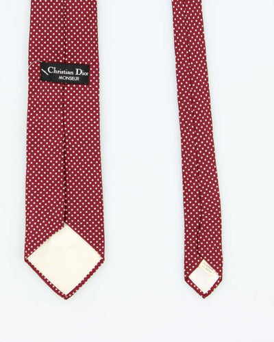 Vintage 90s Christian Dior Polka Dot Silk Tie