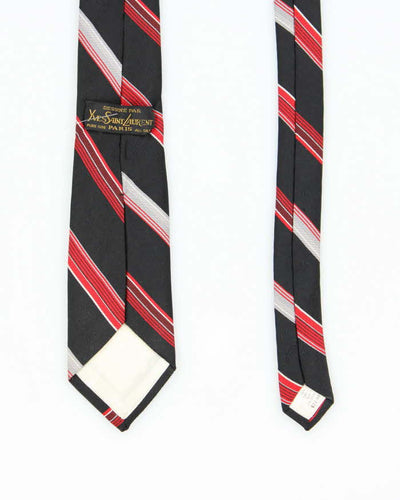 Vintage Yves Saint Lauren Silk Striped Neck Tie