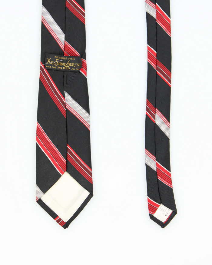 Vintage Yves Saint Lauren Silk Striped Neck Tie