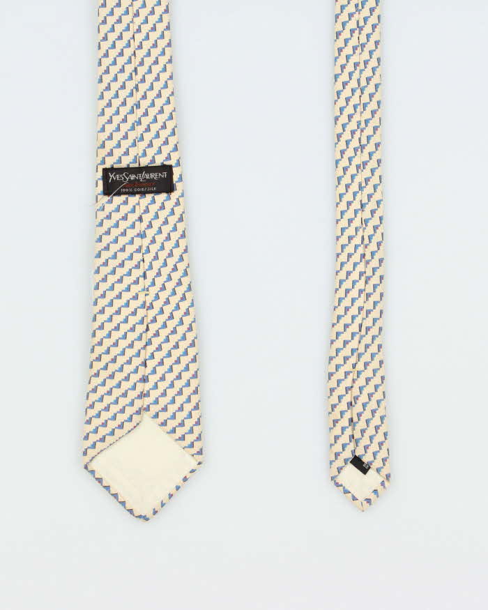 Vintage 80's Yves Saint Laurent Patterned Silk Neck Tie