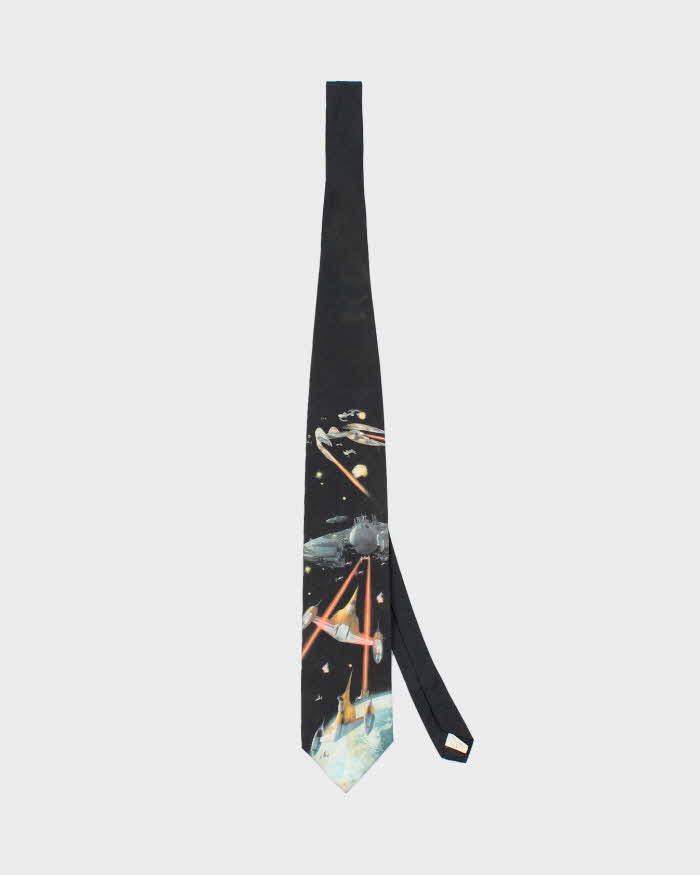 Vintage 90's Star Wars Space Battle Graphic Print Tie