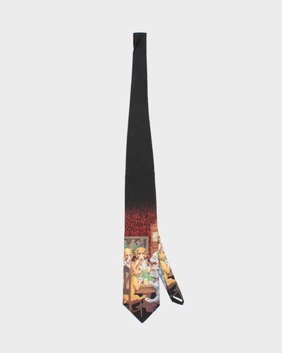Vintage 90's Dogs Playing Poker Graphic Print Tie