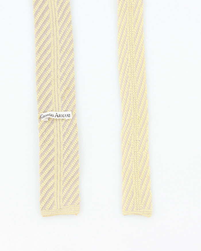 Vintage 90's Giorgio Armani Striped Elasticated Tie