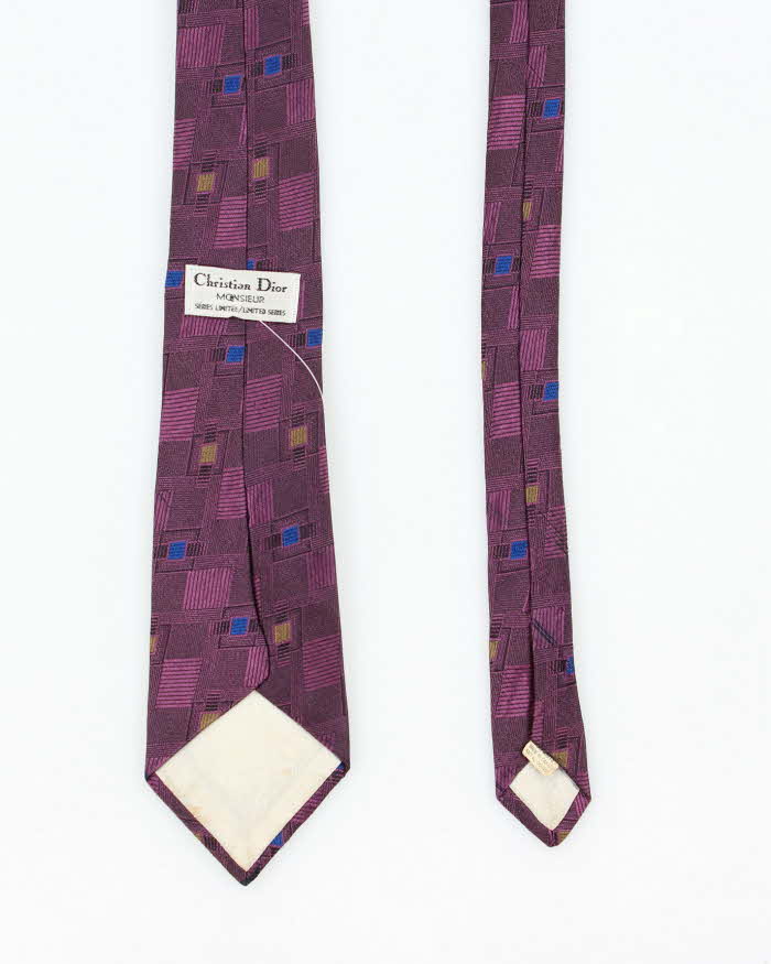 Vintage 80's Christian Dior Patterned Silk Tie