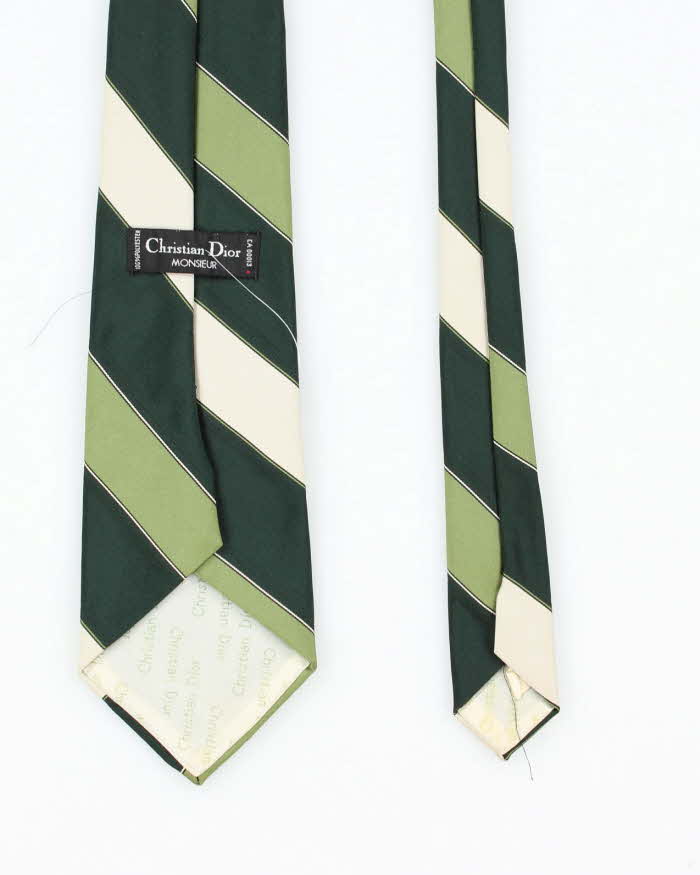 Vintage Christian Dior Striped Heavyweight Silk Tie