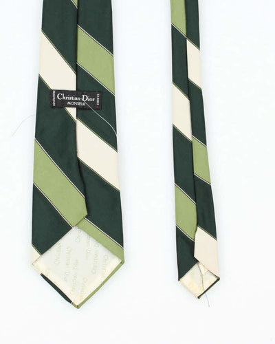 Vintage Christian Dior Striped Heavyweight Silk Tie