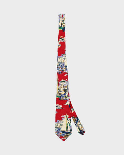 Vintage Ralph Lauren All Over Print Graphic Tie