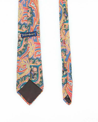 Vintage Yves Saint Laurent Paisley Pattern Silk Tie