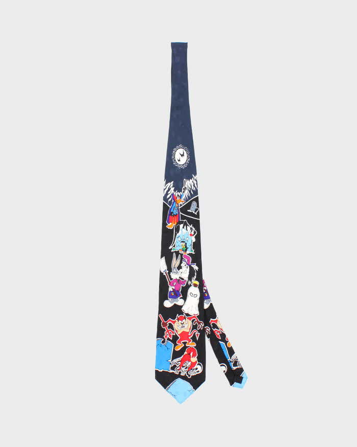 Vintage 90s Looney Tunes Halloween Silk Tie
