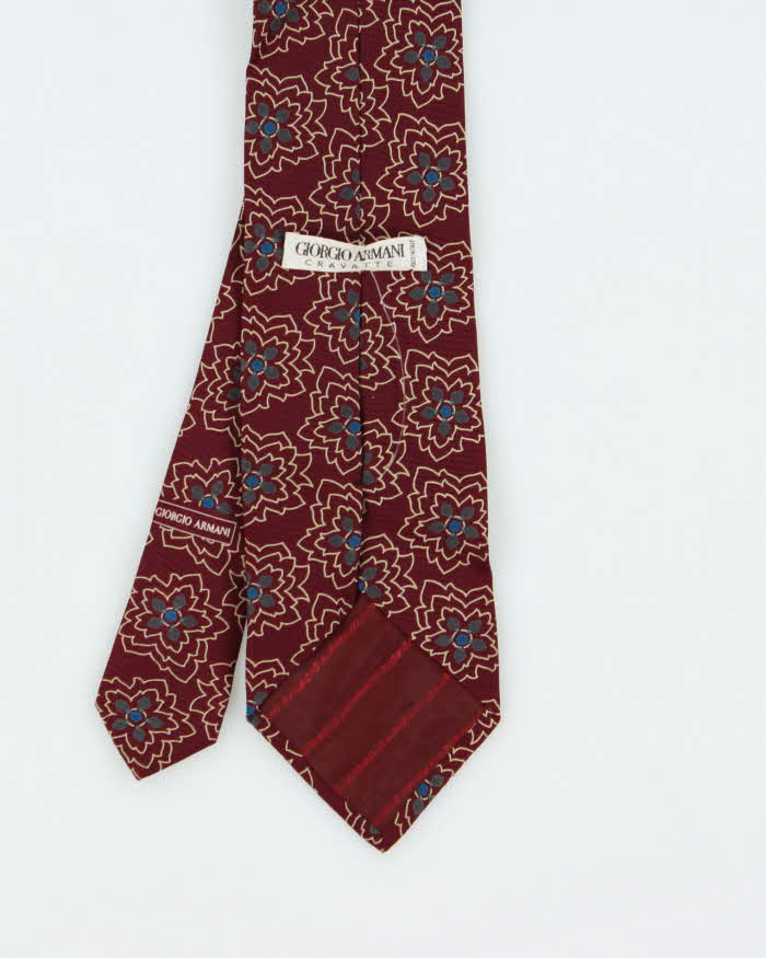 Vintage Giorgio Armani Cravette Floral Silk Tie