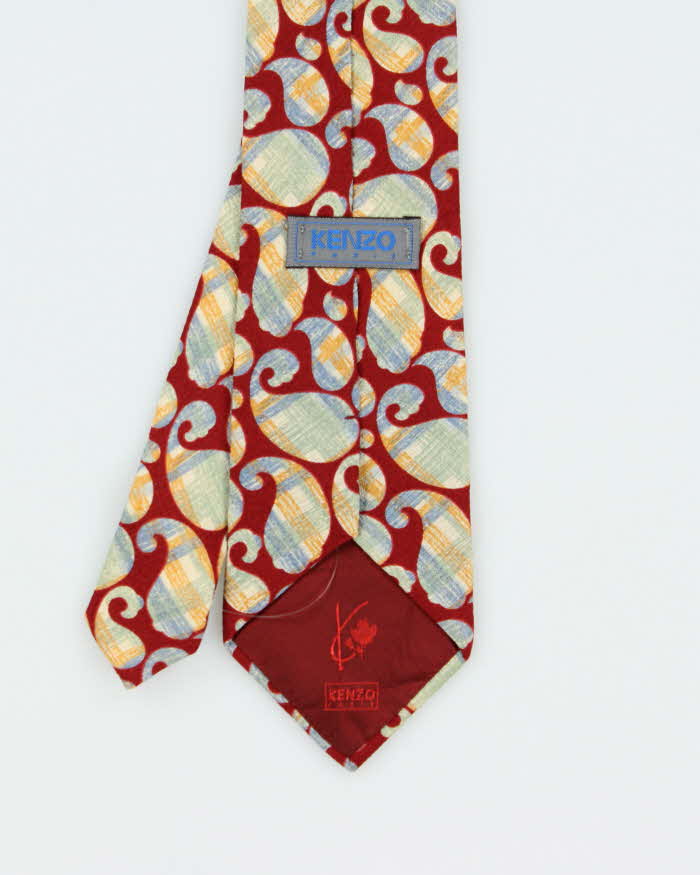 Vintage 80s Kenzo Paisley Pattern Silk Tie