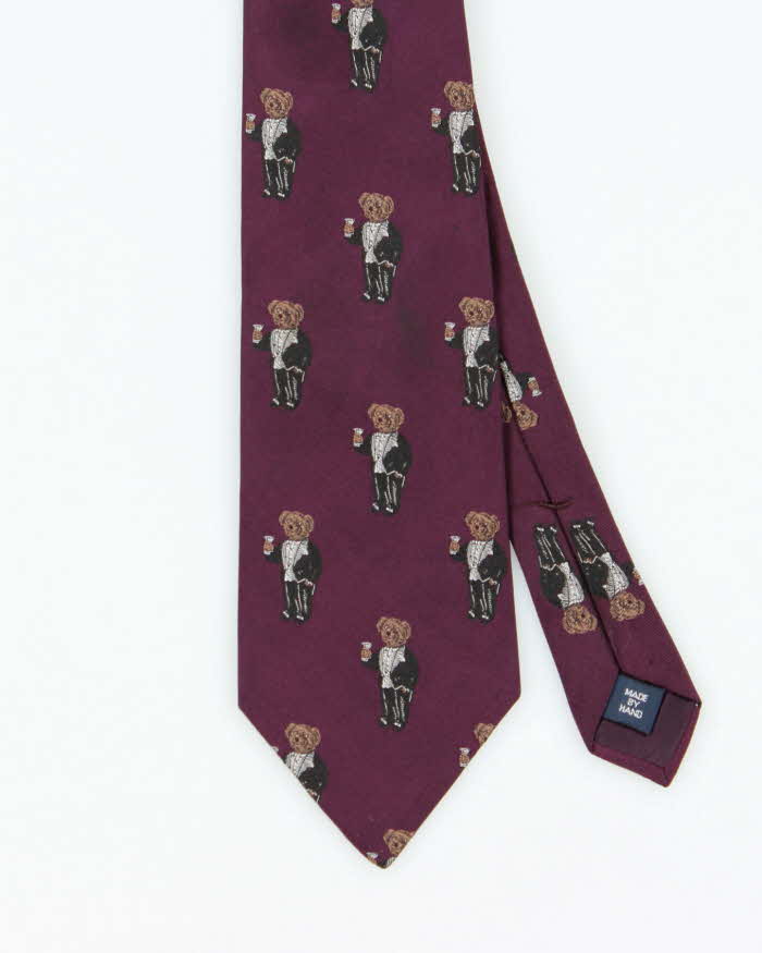 Vintage Polo Ralph Lauren for Neiman Marcus SIlk Bear Martini Tie