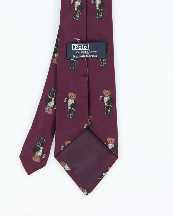 Vintage Polo Ralph Lauren for Neiman Marcus SIlk Bear Martini Tie