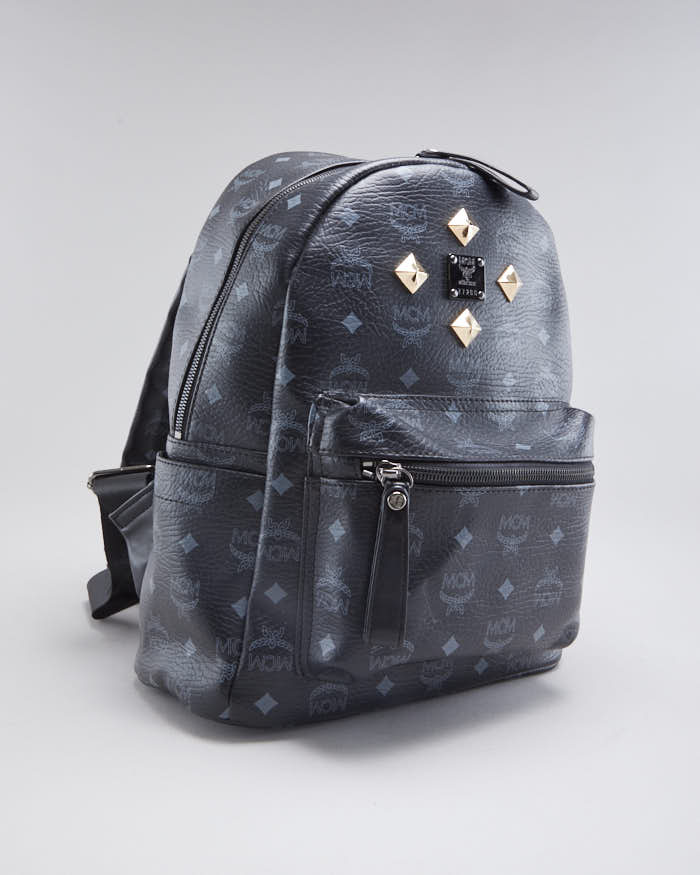 Unisex MCM Black Studded Back Pack