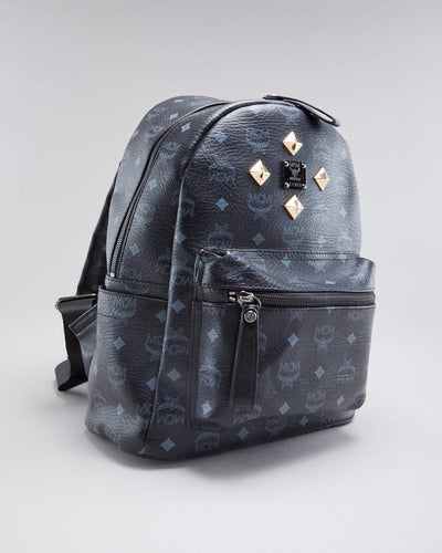 Unisex MCM Black Studded Back Pack