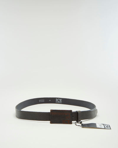 Y2K 00s Iceberg Black Leather Belt - W40