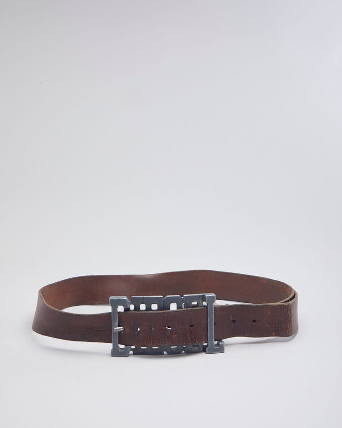 90s/00s Diesel Buckled Brown Leather Belt