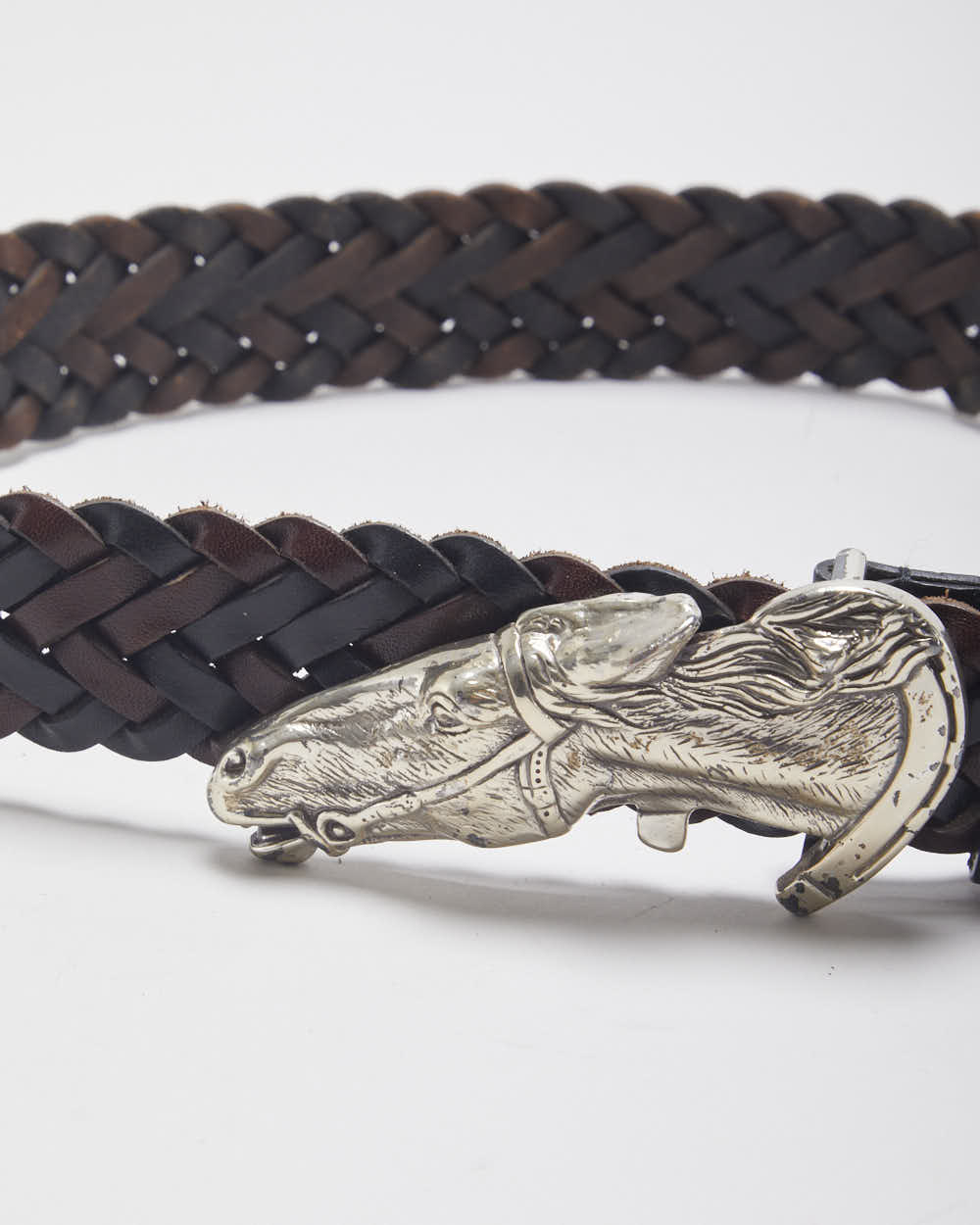 Vintage Brighton Leather Braided Western Belt - One Size