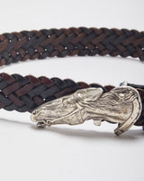Vintage Brighton Leather Braided Western Belt - One Size