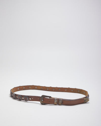 Vintage Leather Skinny Western Belt - W33-W39