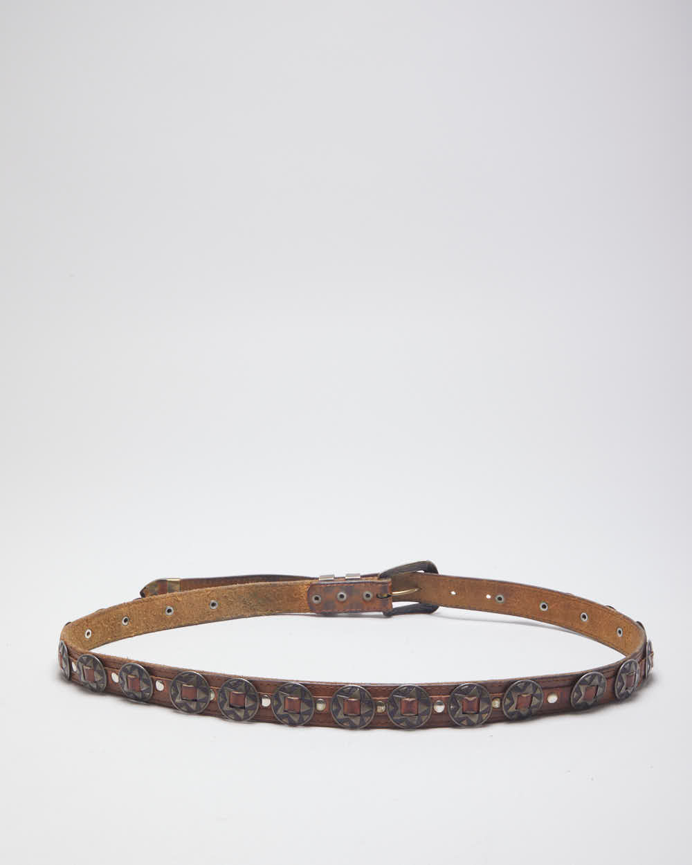 Vintage Leather Skinny Western Belt - W33-W39