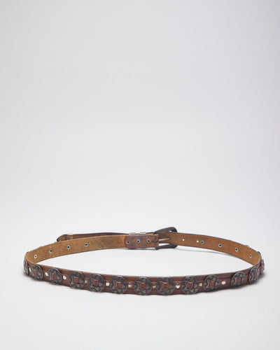 Vintage Leather Skinny Western Belt - W33-W39