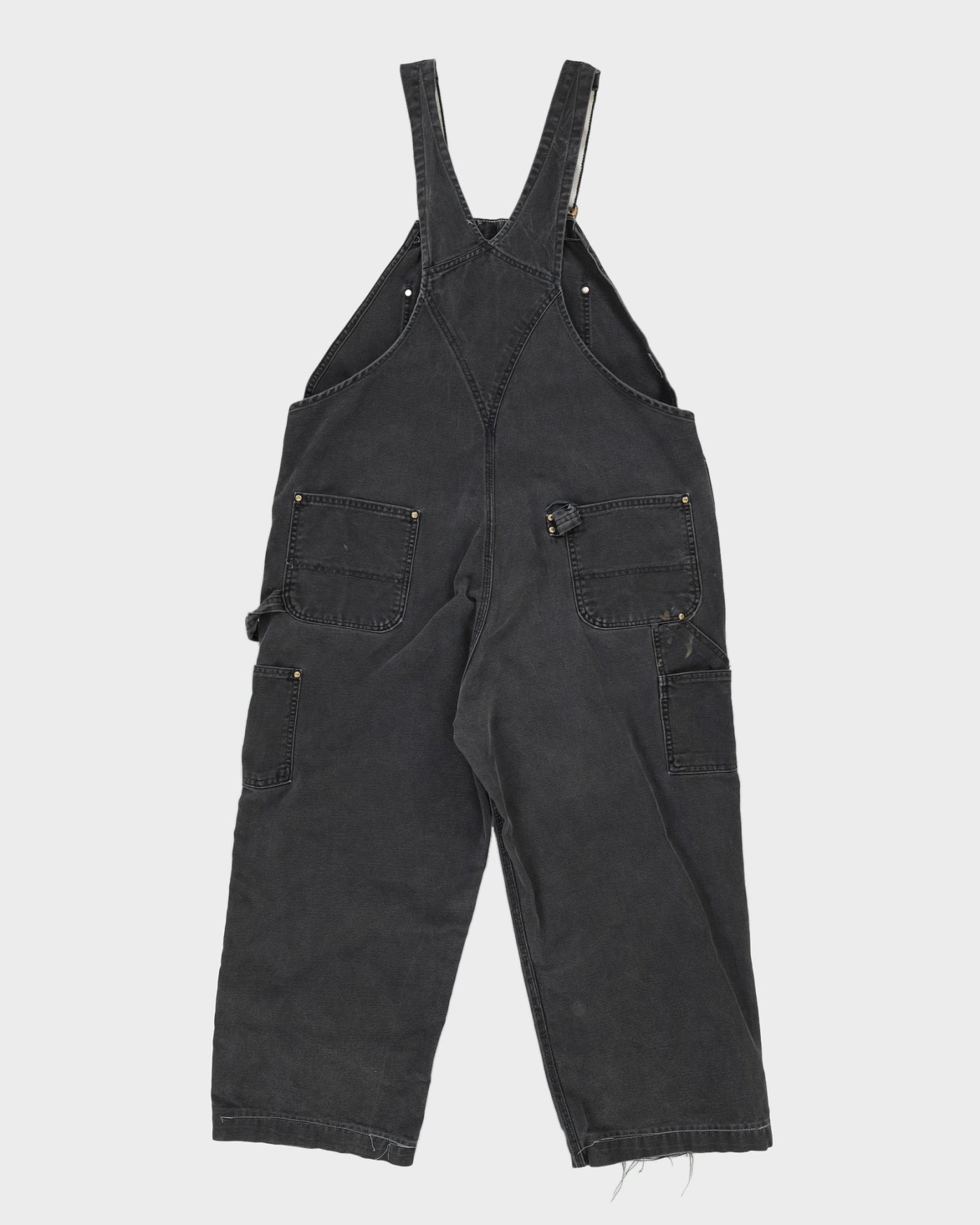 00s Y2K Carhartt Faded Black Dungarees - W46 L26