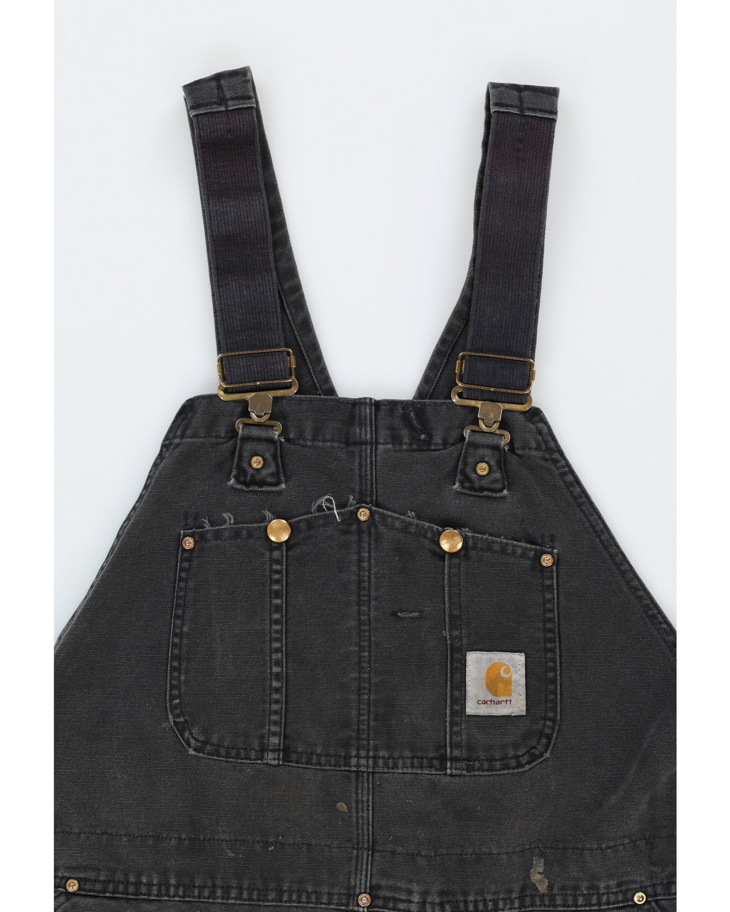 00s Y2K Carhartt Faded Black Dungarees - W46 L26