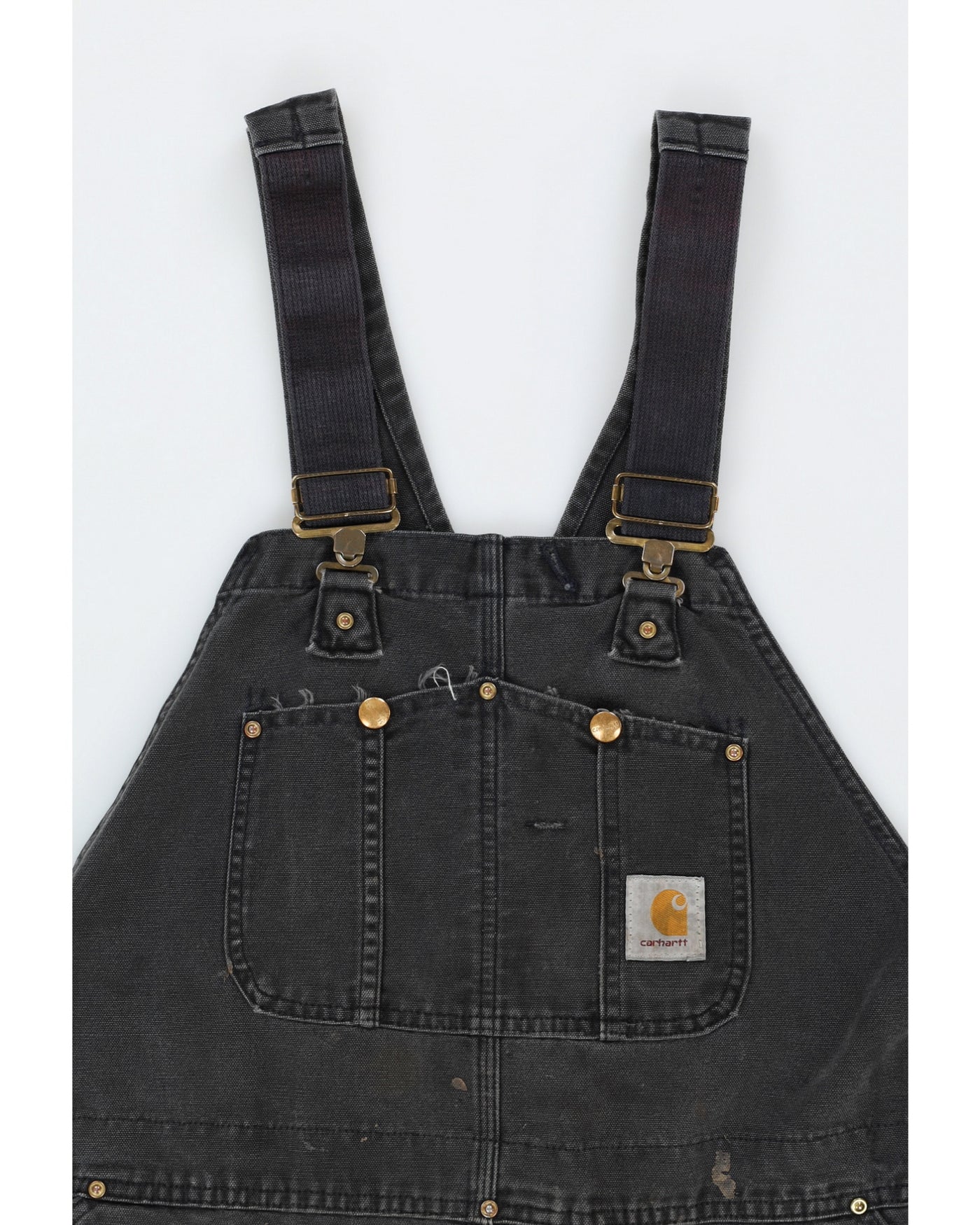 00s Y2K Carhartt Faded Black Dungarees - W46 L26