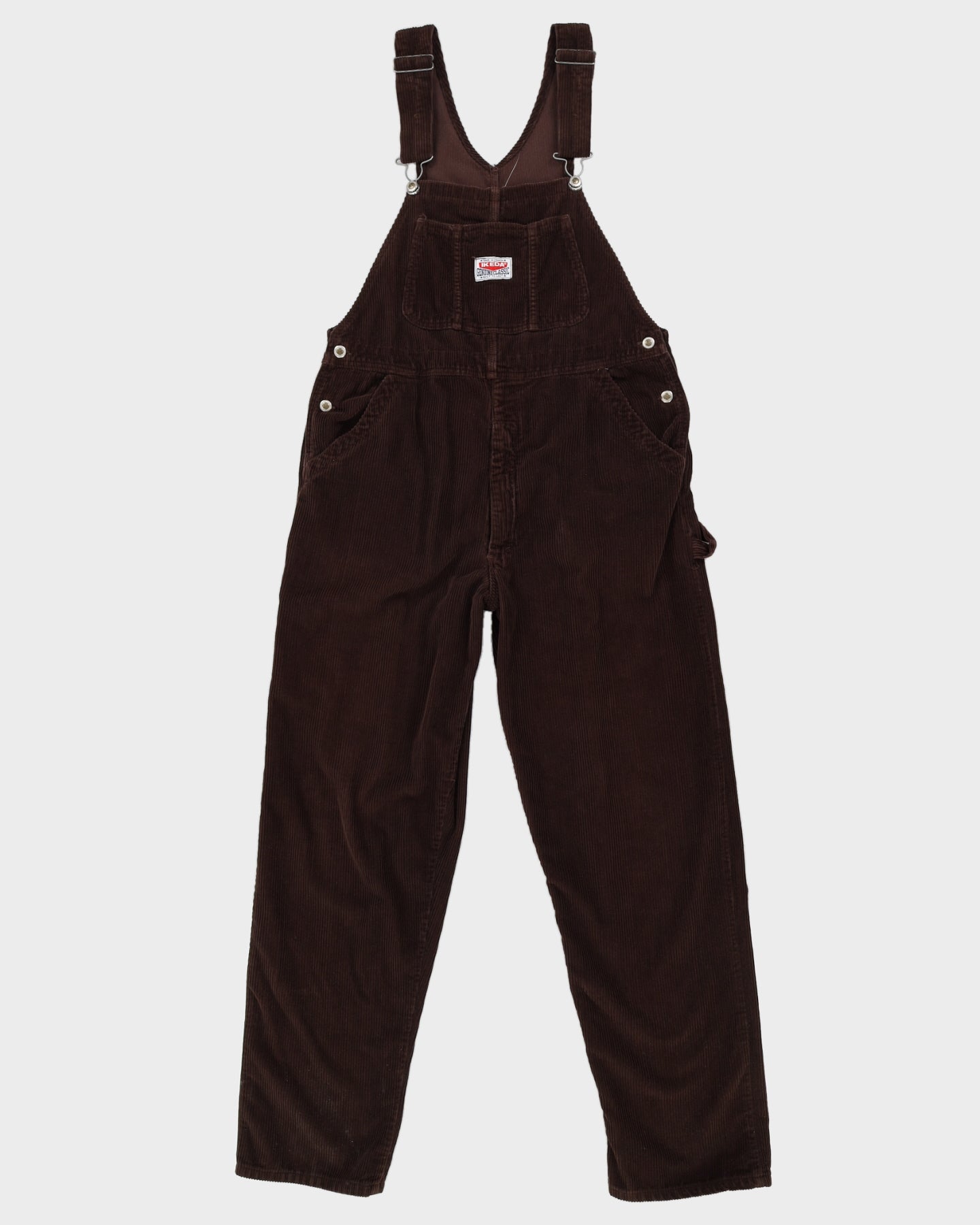 Vintage 90s Ikeda Brown Corduroy Dungarees - W44 L34