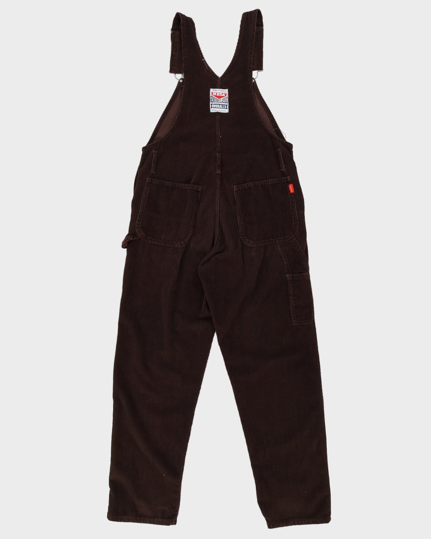 Vintage 90s Ikeda Brown Corduroy Dungarees - W44 L34