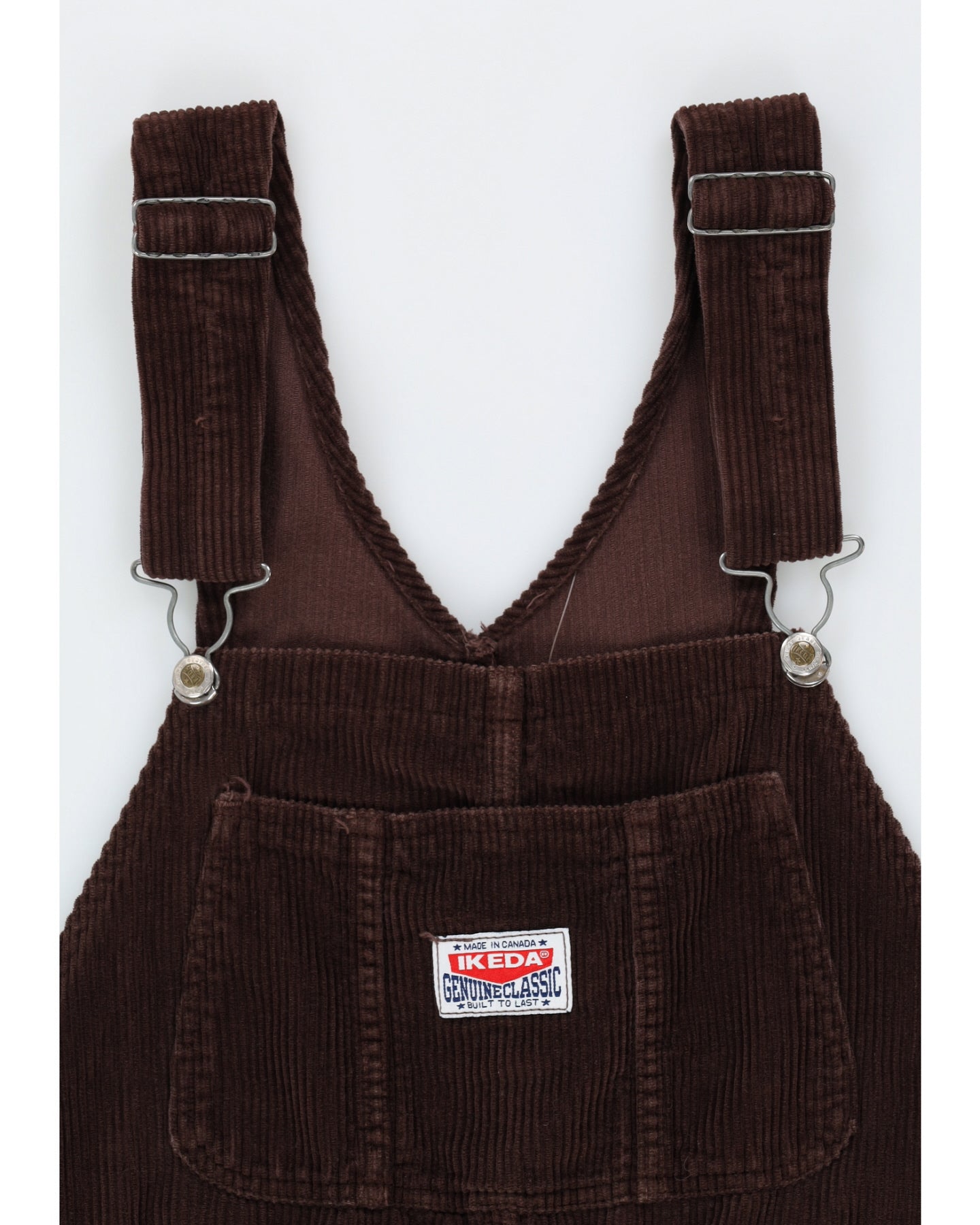 Vintage 90s Ikeda Brown Corduroy Dungarees - W44 L34
