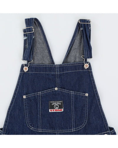 Vintage 90s Classic Utility Stone Dark Wash Denim Dungarees - L