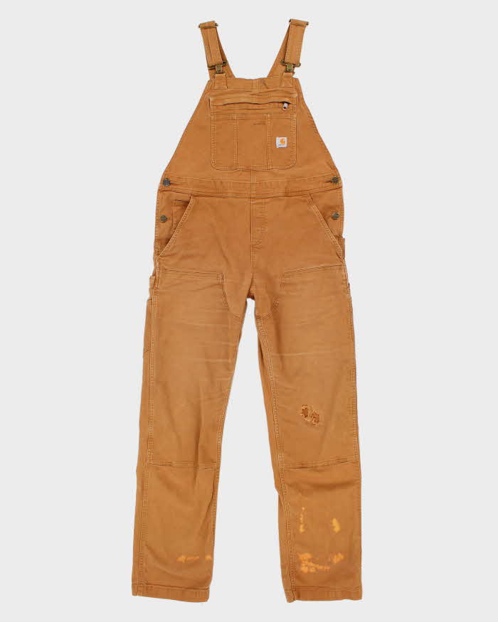 Mens Beige Carhartt Long Work Dungarees - S