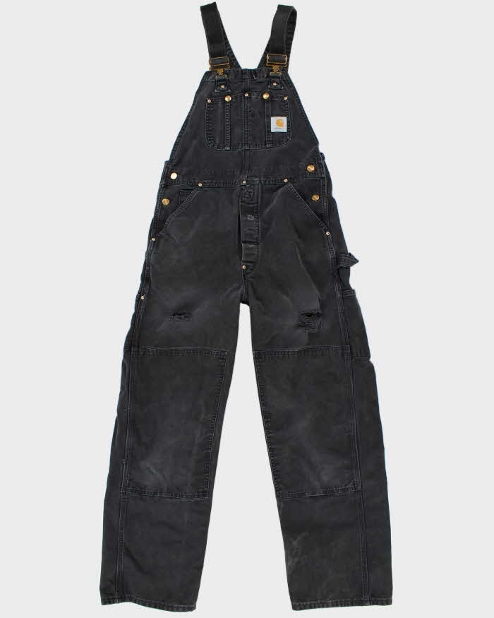 Carhartt Distressed Black Dungarees - W32 L32